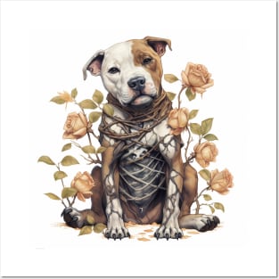 Staffy Skeleton Posters and Art